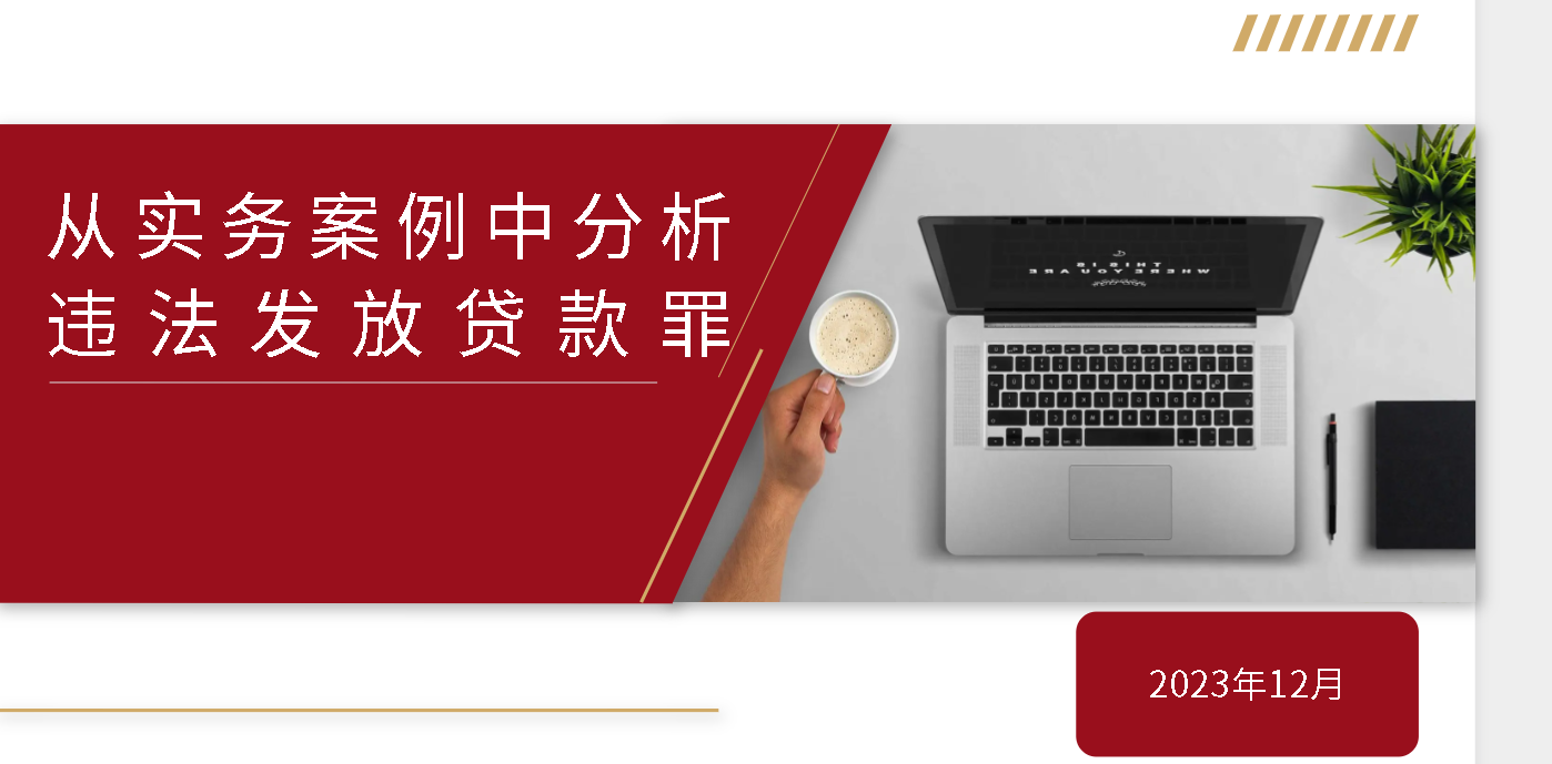 从实务案例中分析违法发放贷款罪(ppt课件）